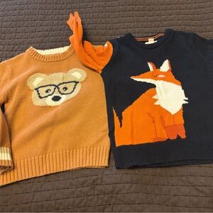 Kids Animal Sweater Set - Brown and Orange